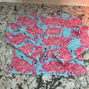 Girl’s Lilly Pulitzer Flamingo Top 8-10 EUC